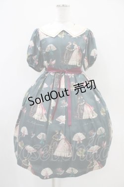 画像1: Leur Getter / Brilliant Lady袖付ワンピース M ロイヤルグリーン H-25-10-14-1015-LU-OP-KB-ZH