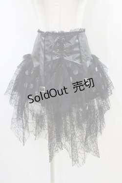 画像1: ACDC RAG / コルセット付きドット柄スカート  黒 H-25-10-14-1022-PU-SK-KB-ZH