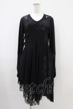 画像1: Rozen Kavalier / 異素材切替刺繍ワンピース  黒 H-25-10-14-1025-OO-OP-KB-ZH