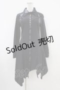 Ozz Croce / 刺繍イレギュラーシャツワンピース  黒 H-25-10-14-1026-OO-OP-KB-ZH