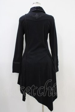 画像2: Ozz Croce / 刺繍イレギュラーシャツワンピース  黒 H-25-10-14-1026-OO-OP-KB-ZH