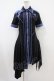 画像1: Rozen Kavalier / 刺繍襟配色アシメシャツワンピース  黒×青 H-25-10-14-1027-OO-OP-KB-ZH (1)