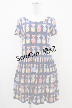 画像1: Jane Marple / Fruit Candyミニワンピース  ネイビー H-25-10-14-1028-JM-OP-KB-ZH