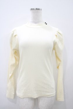 画像1: F&A / プチハイネックパワショルテレコトップス Free アイボリー H-25-10-15-059-LO-TO-NS-ZH