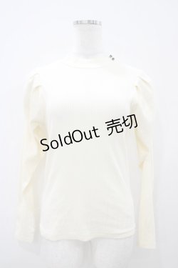 画像1: F&A / プチハイネックパワショルテレコトップス Free アイボリー H-25-10-15-059-LO-TO-NS-ZH