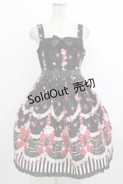 画像1: BABY,THE STARS SHINE BRIGHT / Cherish my juicy cherry柄キャンディージャンパースカート Free ブラック H-25-10-15-1001-BA-OP-NS-ZH