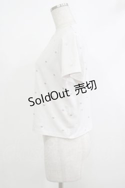 画像2: evelyn / ハート刺繍Tシャツ  オフ H-25-10-15-1036-LO-TS-NS-ZH