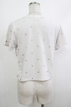 画像3: evelyn / ハート刺繍Tシャツ  オフ H-25-10-15-1036-LO-TS-NS-ZH