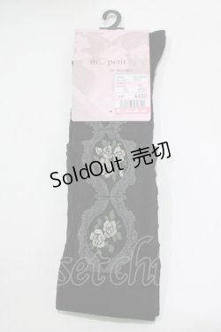 画像1: m petit by misako / ECAMOVKバラレースソックス  ブラック H-25-10-15-1040-LO-ZA-NS-ZH