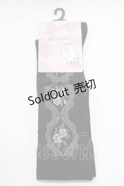 画像1: m petit by misako / ECAMOVKバラレースソックス  ブラック H-25-10-15-1042-LO-ZA-NS-ZH