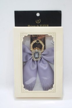 画像1: Maison de FLEUR / ビジューリボンスマホリング  ラベンダー H-25-10-15-1048-LO-ZA-NS-ZH