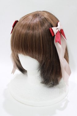 画像1: Amavel / アフタヌーンティーパーティリボンバレッタ  ピンク H-25-10-15-1064-CA-AC-NS-ZH