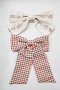 Maison de FLEUR / リボンバレッタ  ピンク H-25-10-15-1065-LO-AC-NS-ZH