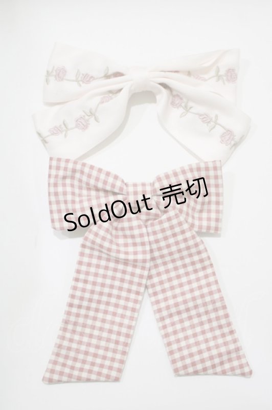 画像1: Maison de FLEUR / リボンバレッタ  ピンク H-25-10-15-1065-LO-AC-NS-ZH (1)