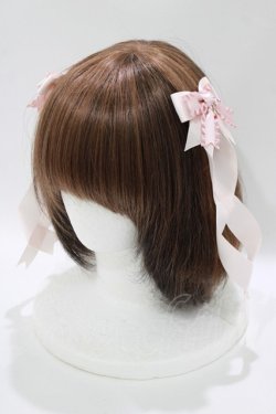 画像1: Amavel / いちご摘みのフリルリボンバレッタ  ピンク H-25-10-15-1066-CA-AC-NS-ZH
