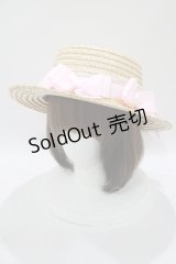 Amavel / リボン付カンカン帽  ピンク H-25-10-15-1080-CA-AC-NS-ZH