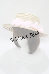 Amavel / リボン付カンカン帽  ピンク H-25-10-15-1080-CA-AC-NS-ZH