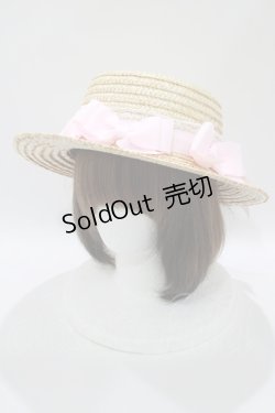画像1: Amavel / リボン付カンカン帽  ピンク H-25-10-15-1080-CA-AC-NS-ZH