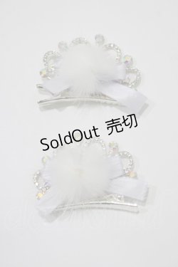 画像1: Ank Rouge / ぽんぽんティアラリボンクリップ  オフ H-25-10-15-1081-CA-AC-NS-ZH