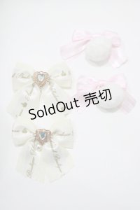 Amavel / Patisserie Porte Bonheurリボンクリップ  アイボリー/ピンク H-25-10-15-1082-CA-AC-NS-ZH