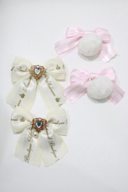 画像1: Amavel / Patisserie Porte Bonheurリボンクリップ  アイボリー/ピンク H-25-10-15-1082-CA-AC-NS-ZH