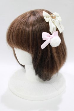 画像2: Amavel / Patisserie Porte Bonheurリボンクリップ  アイボリー/ピンク H-25-10-15-1082-CA-AC-NS-ZH