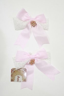 画像2: Amavel / Cherry Blossomダブルリボンクリップ  ピンク H-25-10-15-1083-CA-AC-NS-ZH