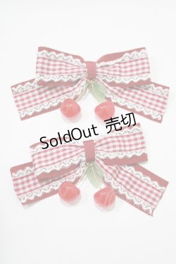 画像2: Amavel / ギンガムチェリーリボンクリップ   H-25-10-15-1085-CA-AC-NS-ZH