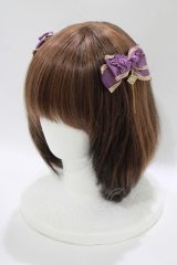 Amavel / 陰陽雀士のダブルリボンクリップ  ラベンダー H-25-10-15-1086-CA-AC-NS-ZH