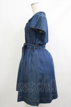 画像2: Franche Lippee / ウエストリボンワンピース M ブルー H-25-10-15-1014-LO-OP-NS-ZH