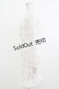 画像2: Ank Rouge / モノグラムニットワンピース M オフ/ピンク H-25-10-15-1020-CA-OP-NS-ZH