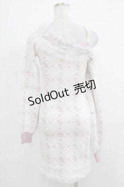 画像3: Ank Rouge / モノグラムニットワンピース M オフ/ピンク H-25-10-15-1020-CA-OP-NS-ZH