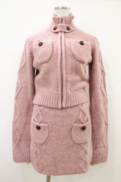 画像1: AND MARY / Snow knit set up Free ピンク H-25-10-15-026-0-OP-NS-ZH