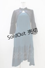 axes femme POETIQUE / ロータス刺繍チャイナワンピース M ブルーグリーン H-25-10-15-030-AX-OP-NS-ZH