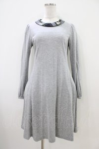 Franche Lippee / チェック襟カットソーワンピース FREE グレー H-25-10-15-032-LO-OP-NS-ZH