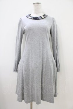 画像1: Franche Lippee / チェック襟カットソーワンピース FREE グレー H-25-10-15-032-LO-OP-NS-ZH