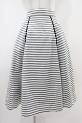 an another angelus / はしごリボン使いストライプフレアースカート Free BLACK×WH H-25-10-15-037-CA-SK-NS-ZH