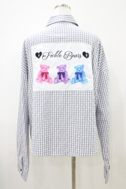 画像2: Ank Rouge / バックプリントゆるシャツ M グレー H-25-10-15-043-CA-BL-NS-ZH