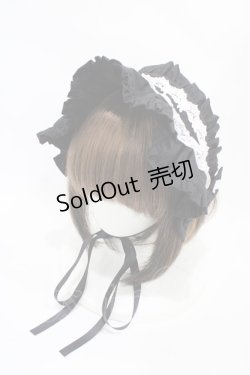 画像1: metamorphose / フリルブリム付ヘッドドレス  ブラック H-25-10-16-006-ME-AC-NS-ZH