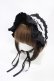 画像1: metamorphose / フリルブリム付ヘッドドレス  ブラック H-25-10-16-006-ME-AC-NS-ZH (1)