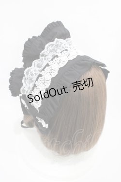 画像2: metamorphose / フリルブリム付ヘッドドレス  ブラック H-25-10-16-006-ME-AC-NS-ZH