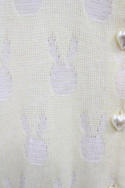 画像3: Nile Perch / うさぎ柄カーディガン Free イエロー H-25-10-16-057-LO-TO-NS-ZH