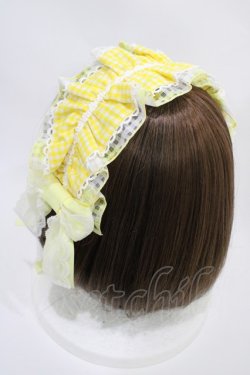 画像2: metamorphose / マーガレットギンガムクリップ付きヘッドドレス  イエロー H-25-10-16-007-ME-AC-NS-ZH