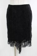 PEACE NOW / バックフリルプリントフロッキースカート M 黒 H-25-10-16-1032-PU-SK-KB-ZH