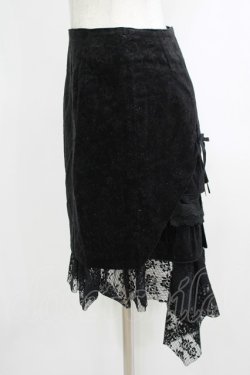 画像2: PEACE NOW / バックフリルプリントフロッキースカート M 黒 H-25-10-16-1032-PU-SK-KB-ZH