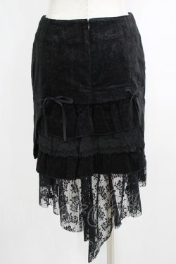 画像3: PEACE NOW / バックフリルプリントフロッキースカート M 黒 H-25-10-16-1032-PU-SK-KB-ZH