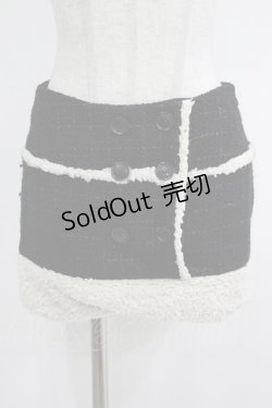 画像1: alice auaa / ファーラインミニスカート 3（約9号） 黒 H-25-10-16-1033-AA-SK-KB-ZH