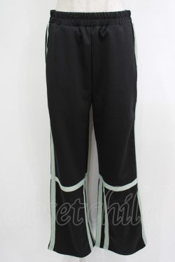 画像1: NieR Clothing / カラーラインジャージパンツ  黒 H-25-10-16-1038-PU-PA-KB-ZH