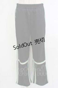 画像1: NieR Clothing / カラーラインジャージパンツ  黒 H-25-10-16-1038-PU-PA-KB-ZH