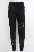 NieR Clothing / ZIPラインギャザーパンツ  黒 H-25-10-16-1039-PU-PA-KB-ZH